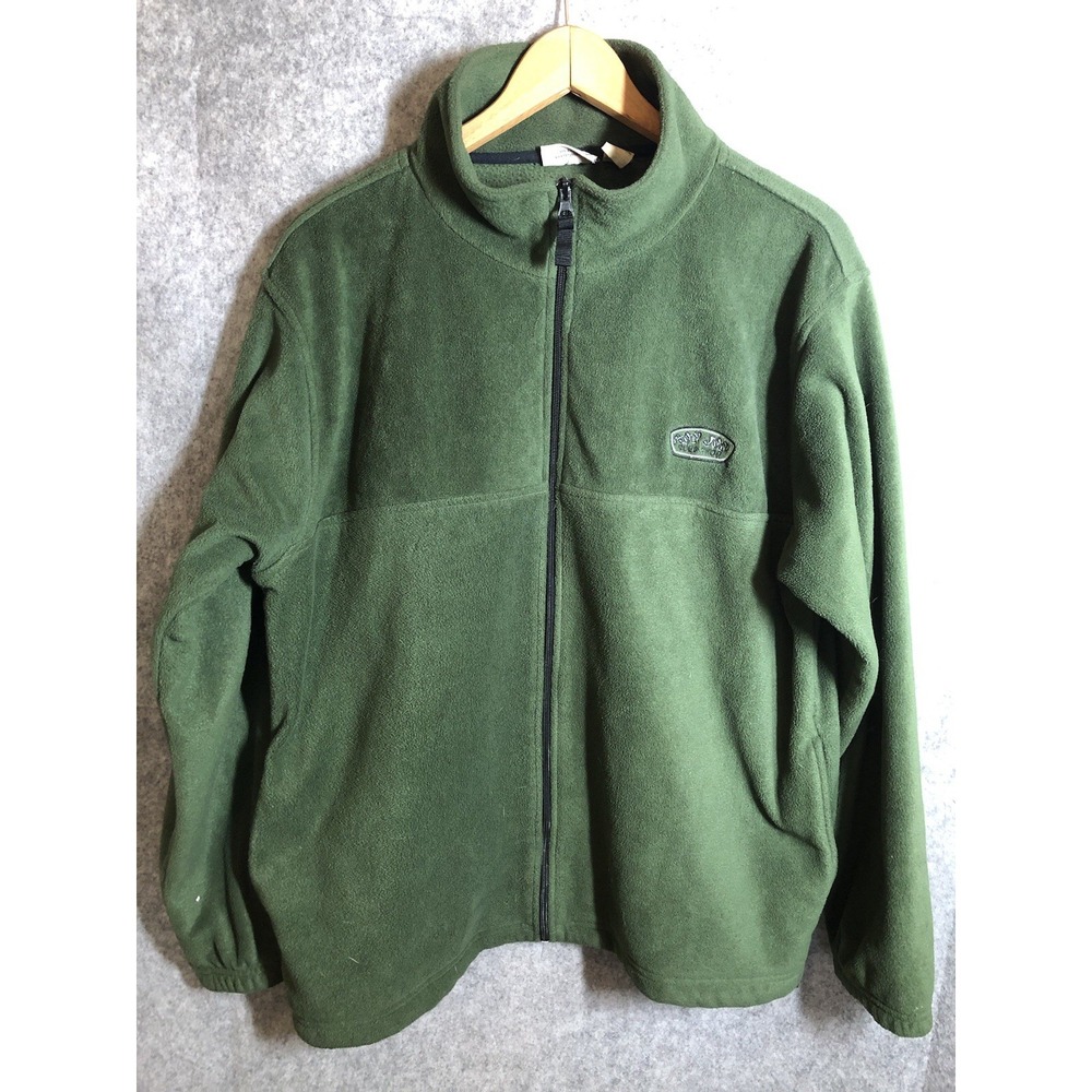 Ron Jon Surf Shop Jacket Mens XL Green Full Zip Fleece Hunt Hike Fish Camp